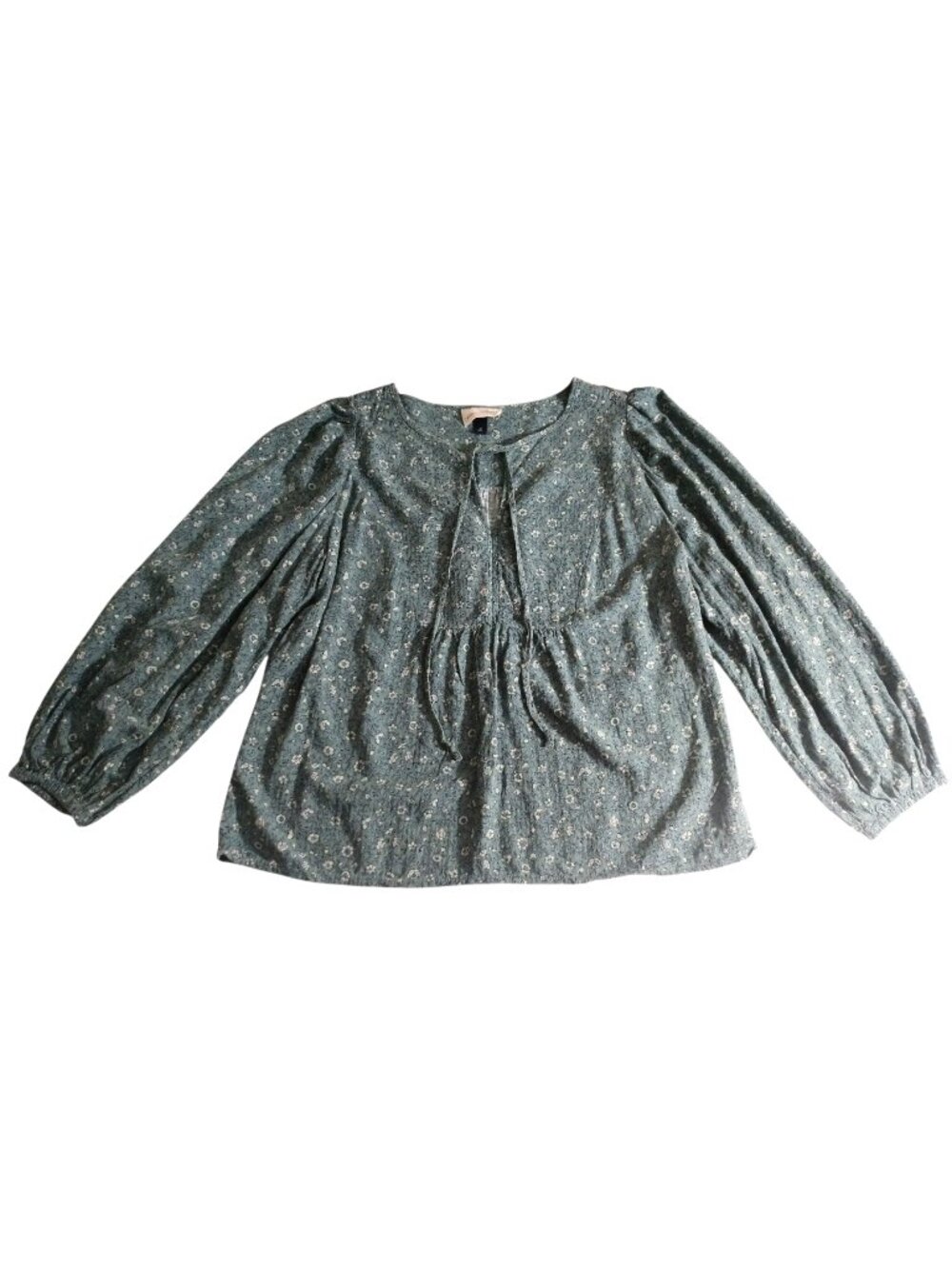 Universal Thread Women's Green Floral Long Sleeve Blouse Shirt M Medium